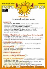 Programme dtaill du Festival del Sol